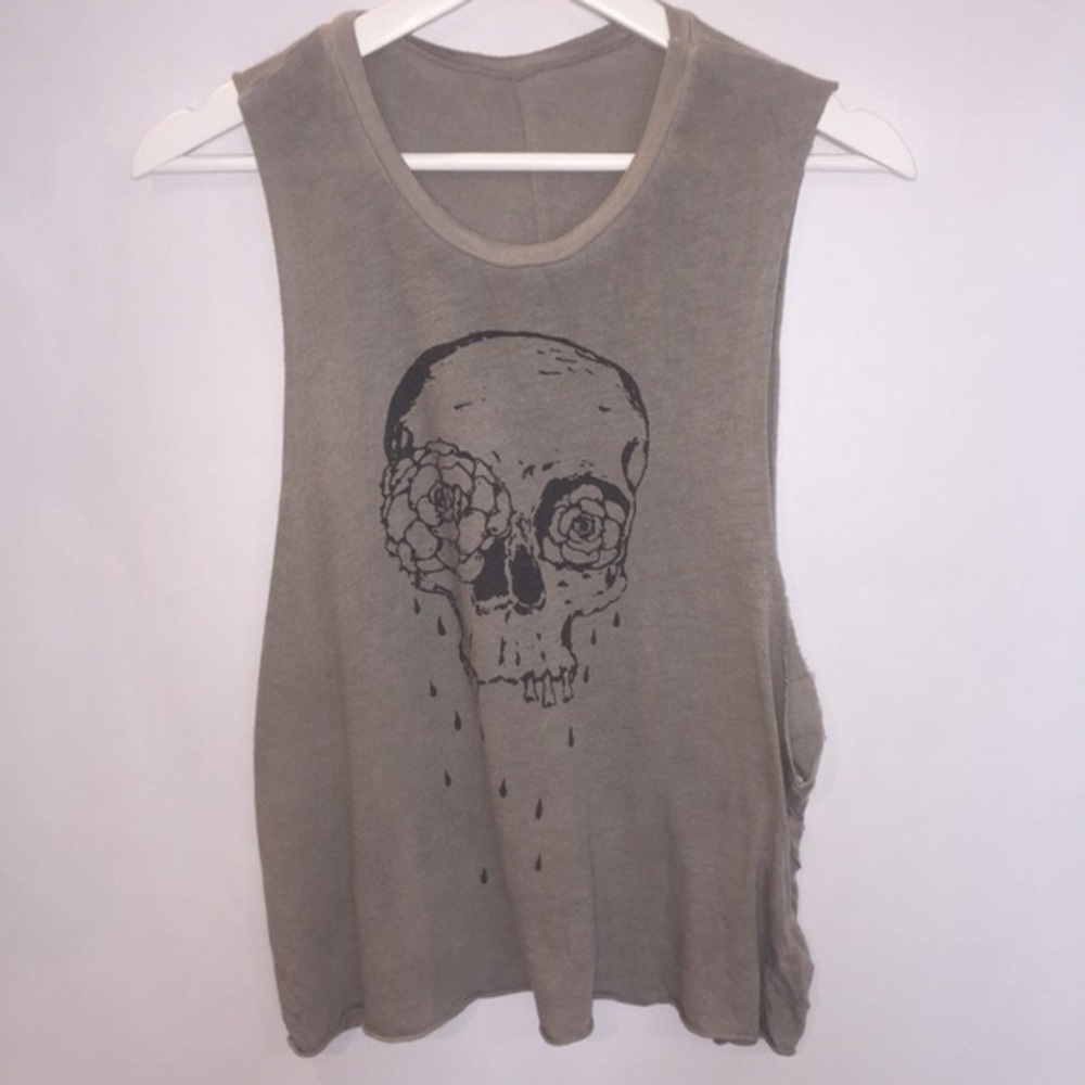 Brandy Melville Skull Tank Muscle Shirt